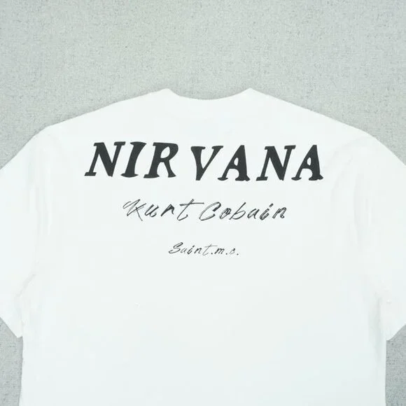 Kurt Cobain And Nirvana Commemorative White Short Sleeve T Shirt
